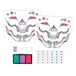Halloween Glam Skull Bright Tattoo and Gem Kit - Hyde & EEK! Boutique , Adult Un
